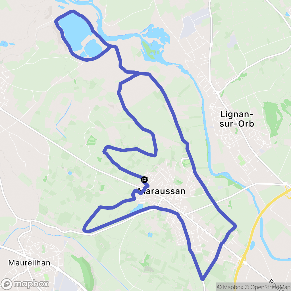 Maraussan : carte du parcours de randonnée - France