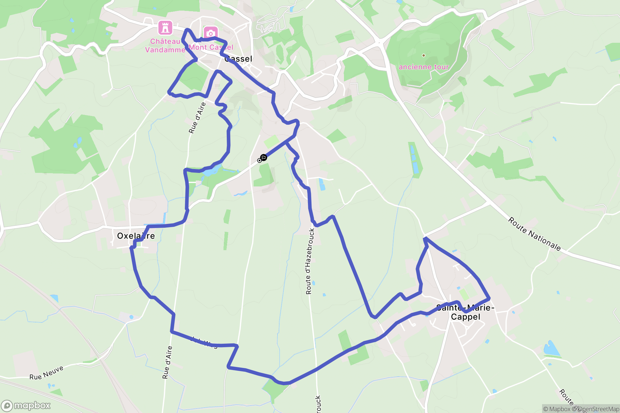 Cassel : carte du parcours de randonnée - France