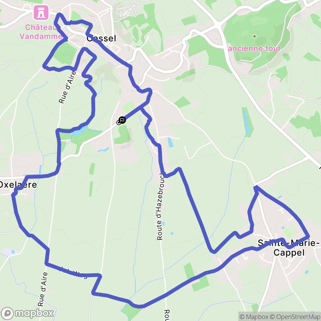 Cassel : carte du parcours de randonnée - France