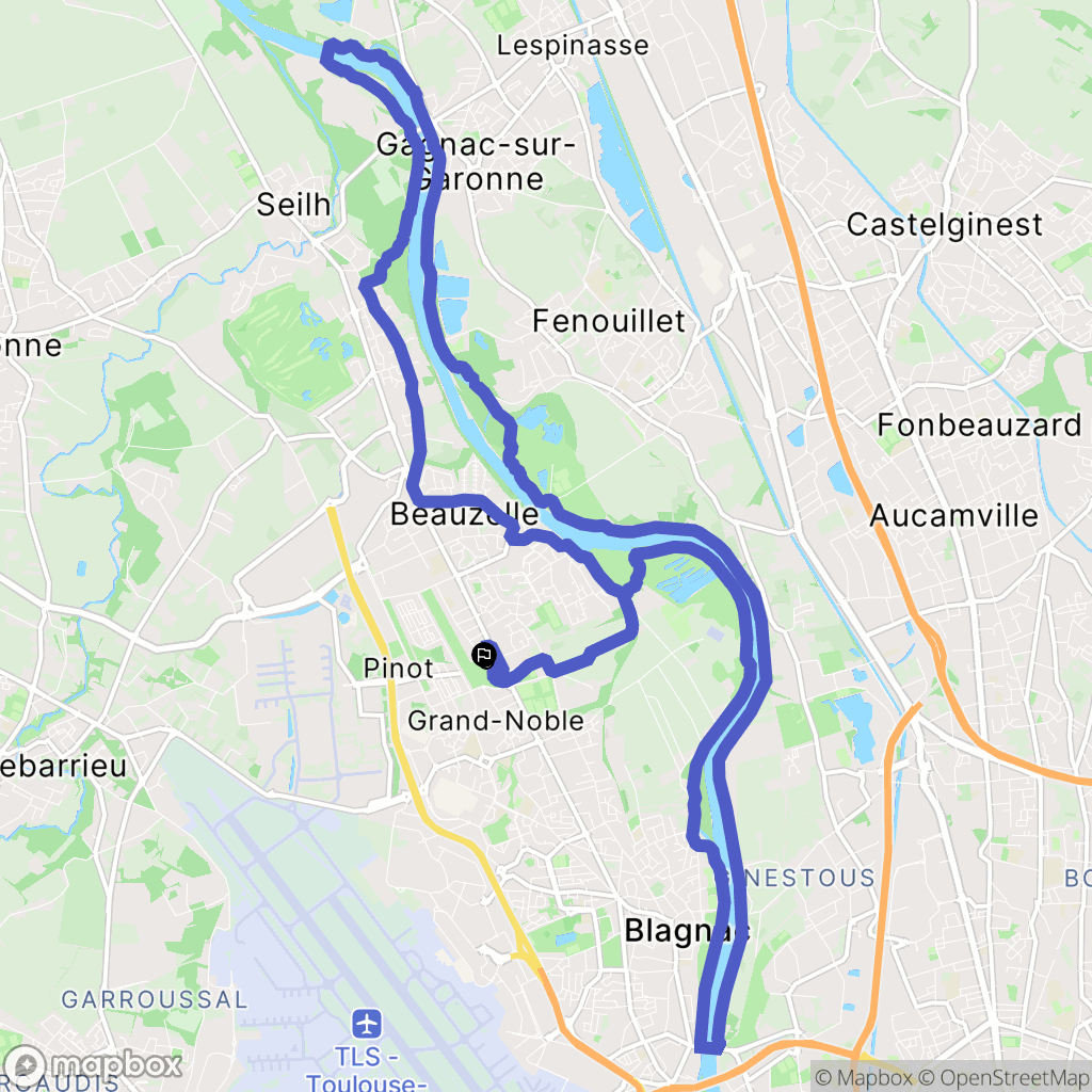 Beauzelle : carte du parcours de randonnée - France