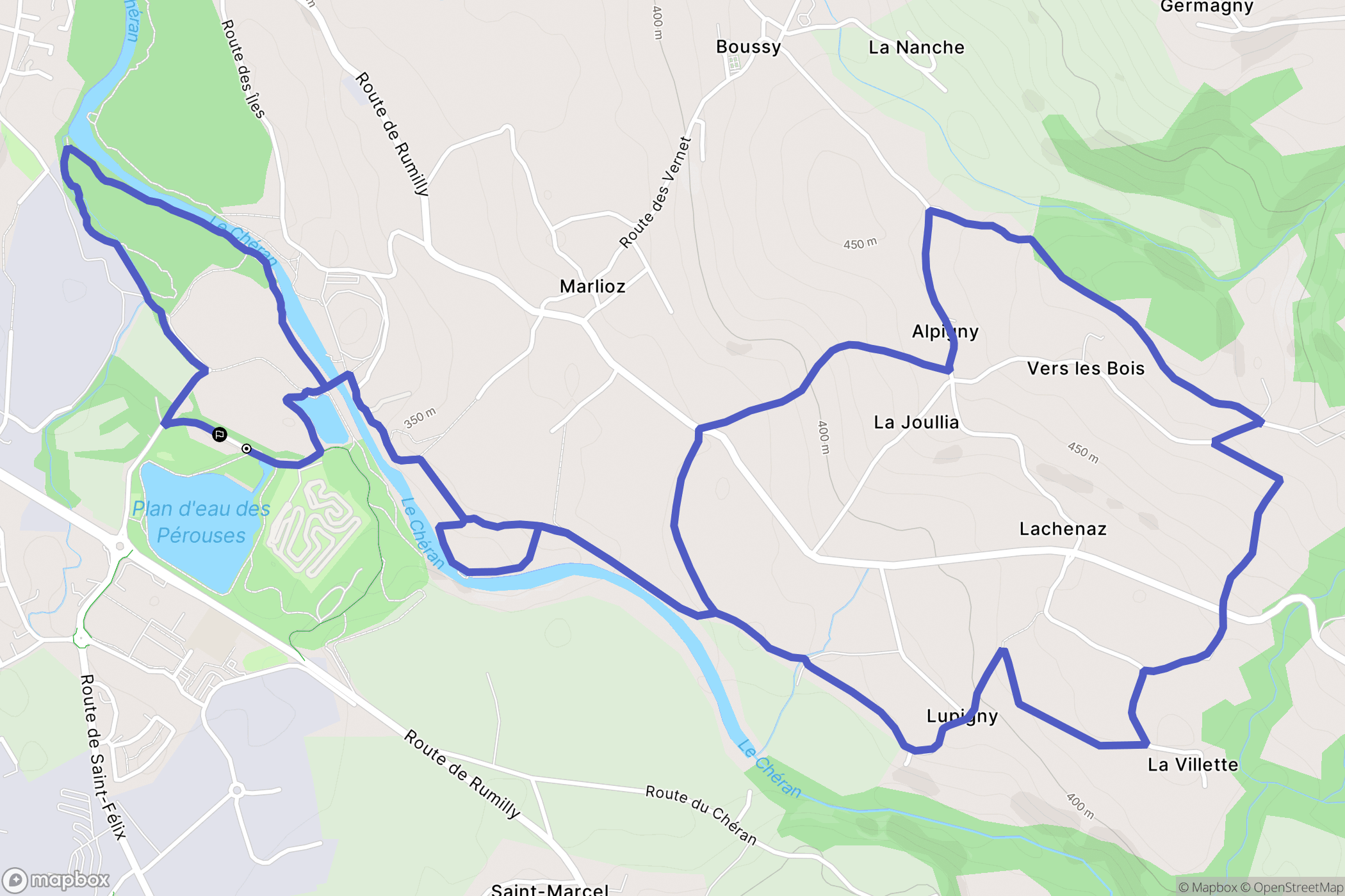 Rumilly : carte du parcours de randonnée - France