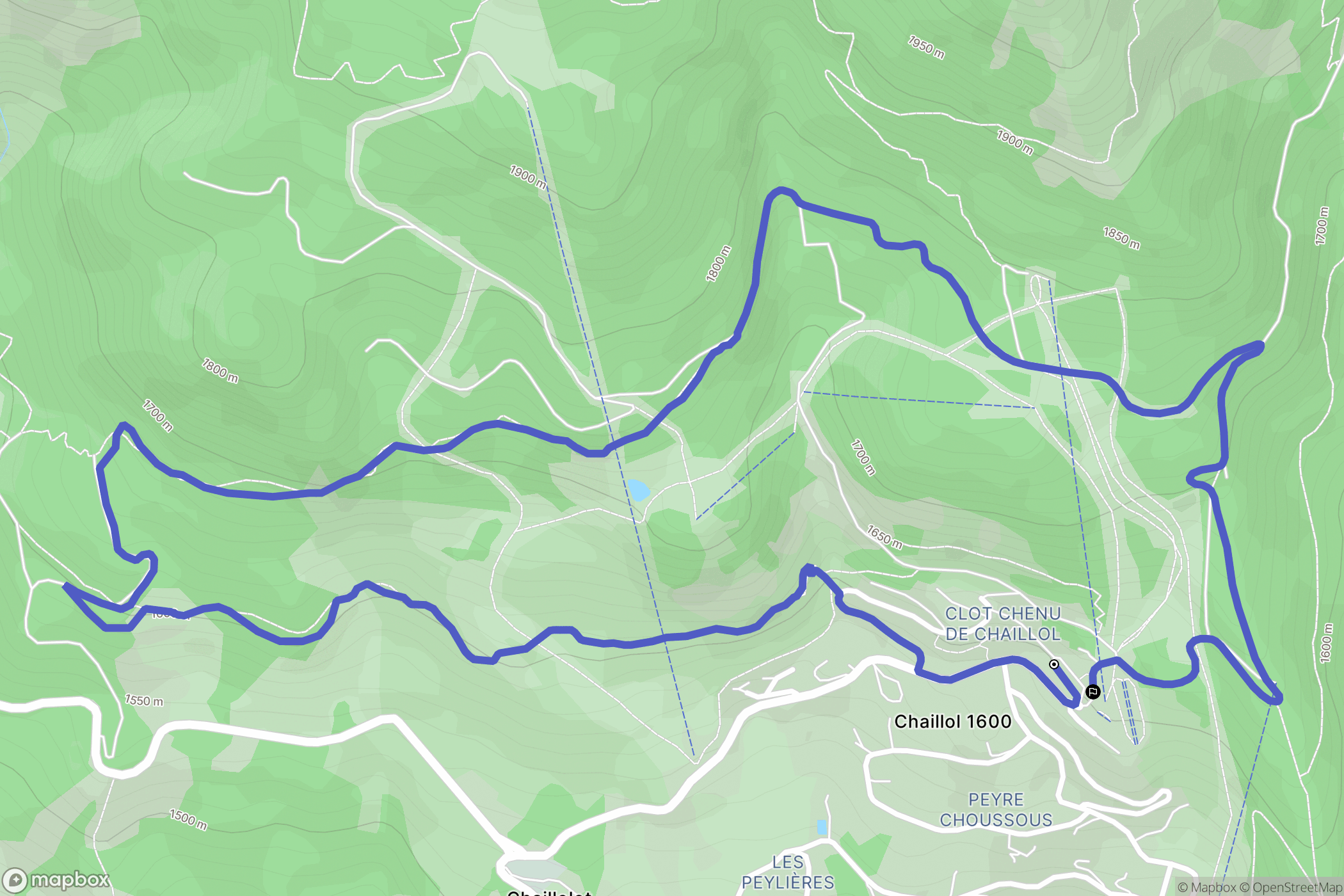 Saint-Michel-de-Chaillol : carte du parcours de randonnée - France