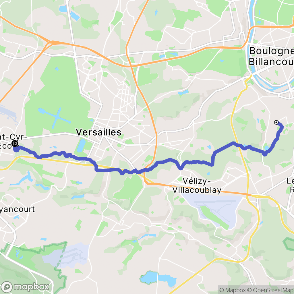 Meudon : carte du parcours de randonnée - France