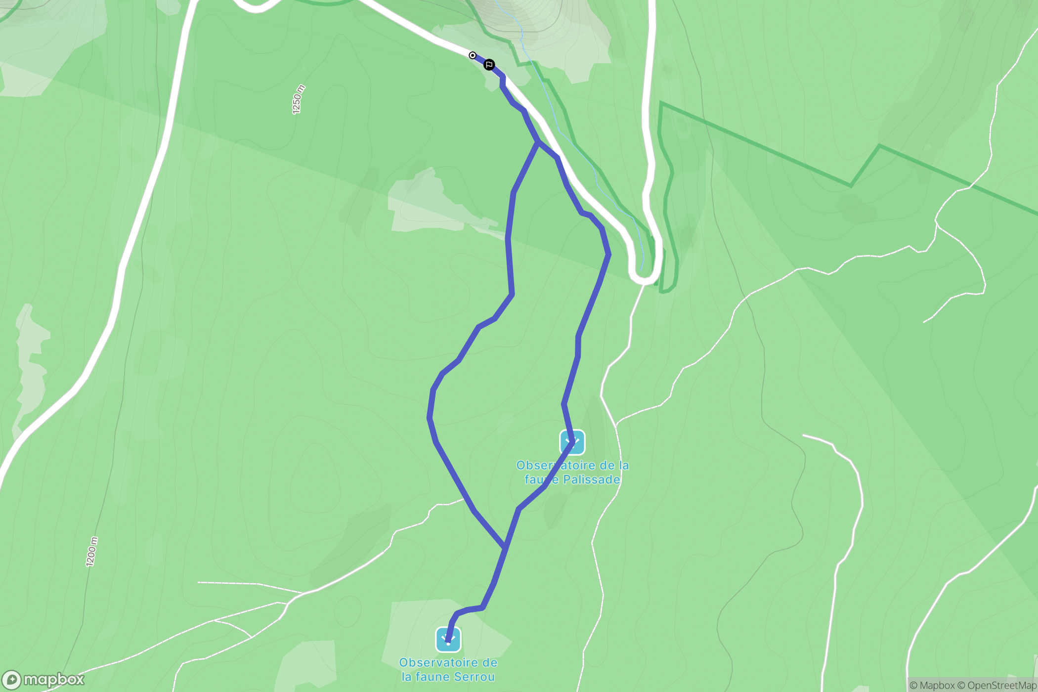 Omblèze : carte du parcours de randonnée - France
