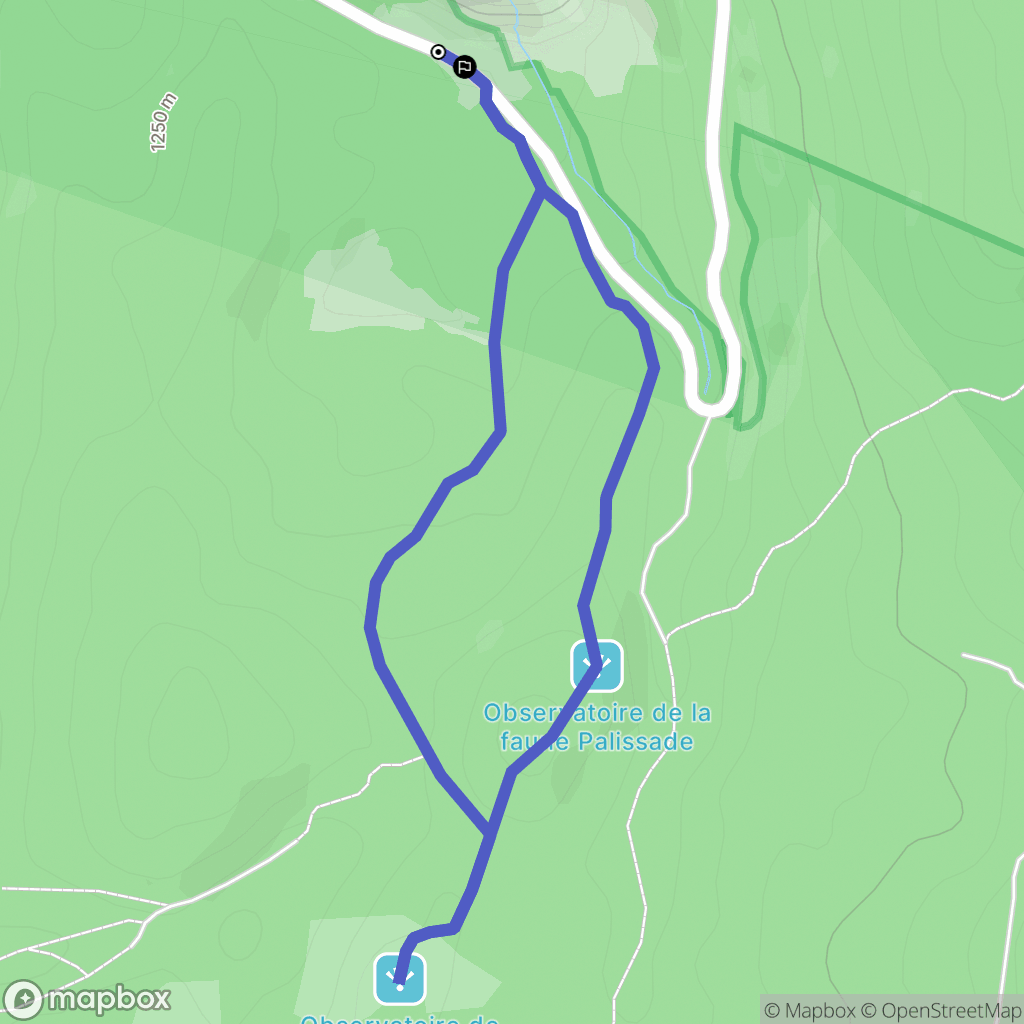 Omblèze : carte du parcours de randonnée - France