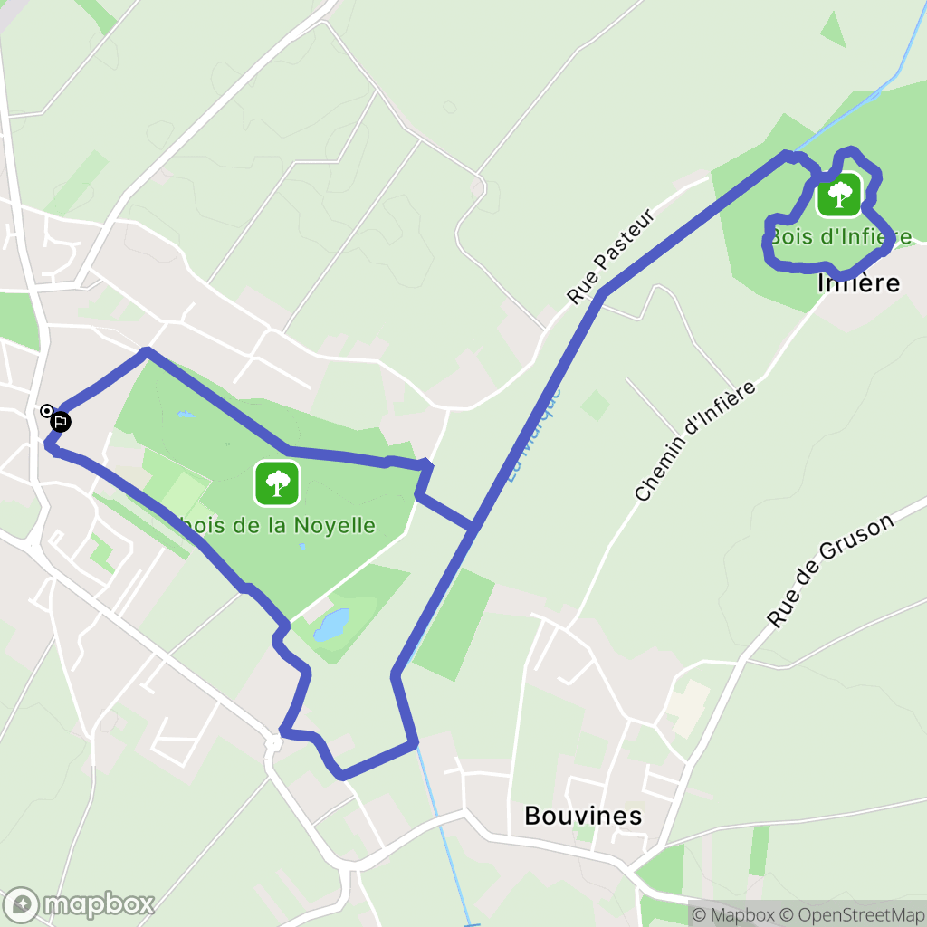 Sainghin-en-Mélantois : carte du parcours de randonnée - France
