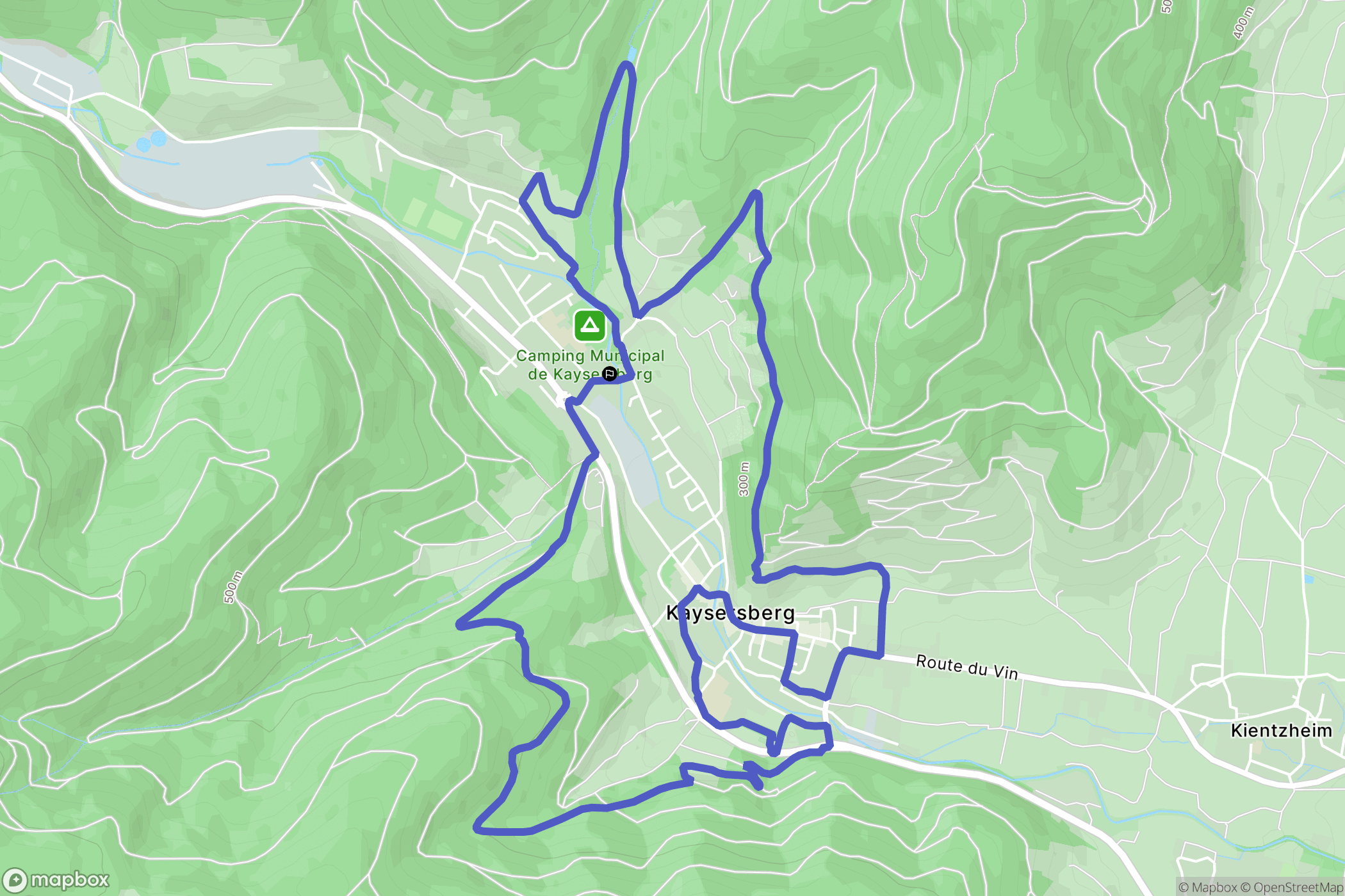 Kaysersberg : carte du parcours de randonnée - France