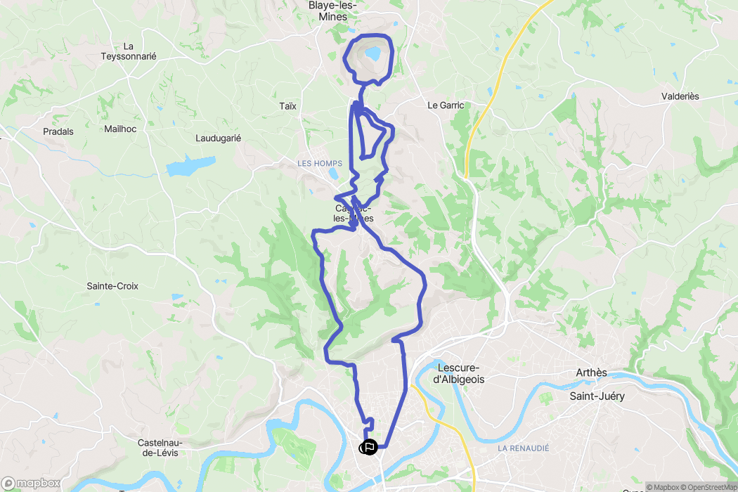 Albi : carte du parcours de randonnée - France
