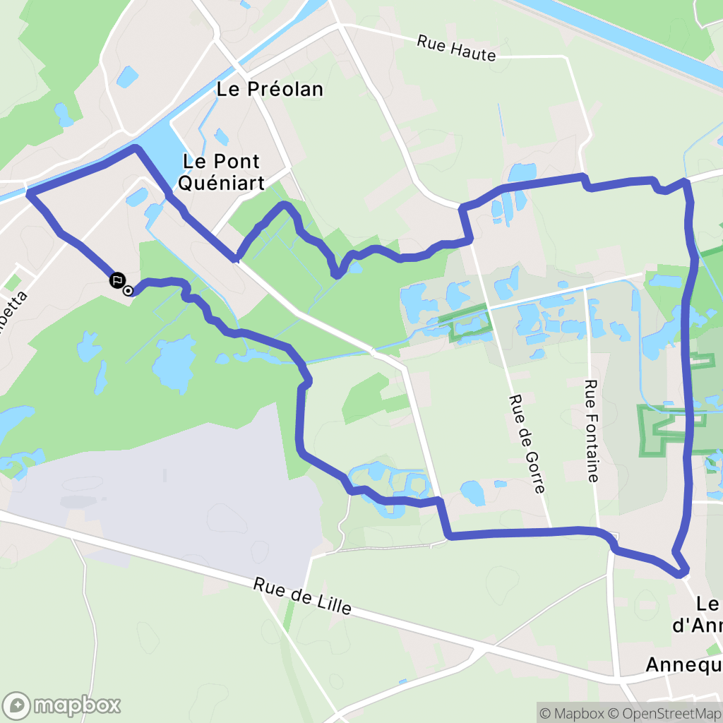 Beuvry : carte du parcours de randonnée - France