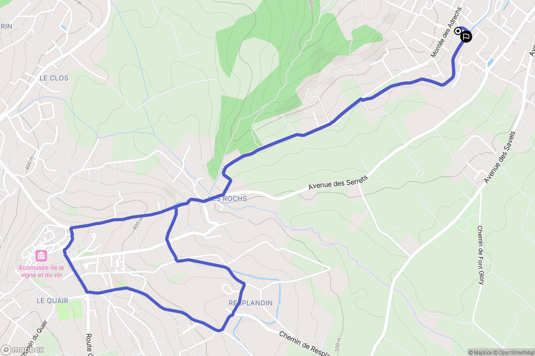 Manosque : carte du parcours de randonnée - France