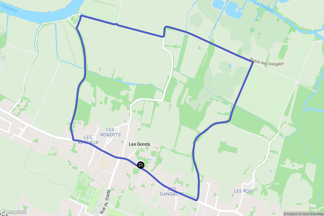 Les Gonds : carte du parcours de randonnée - France