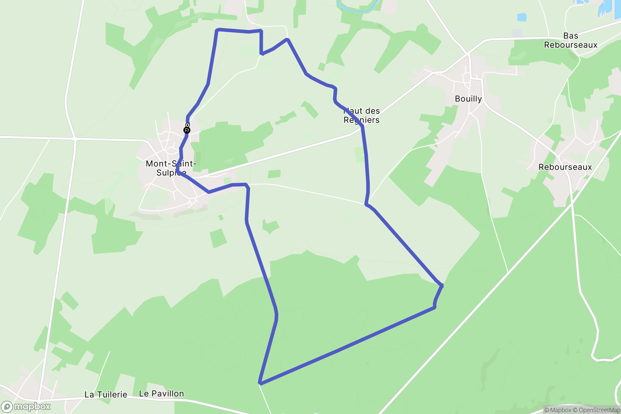 Mont-Saint-Sulpice : carte du parcours de randonnée - France