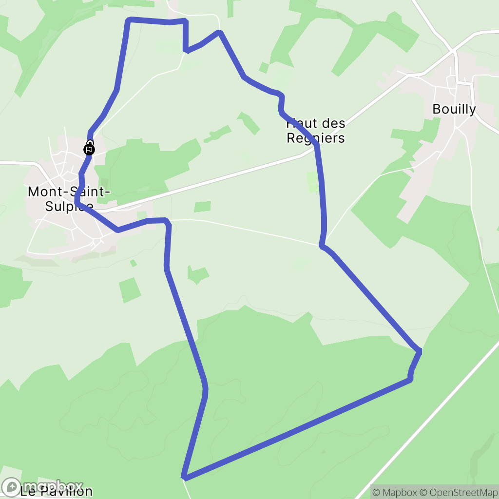 Mont-Saint-Sulpice : carte du parcours de randonnée - France