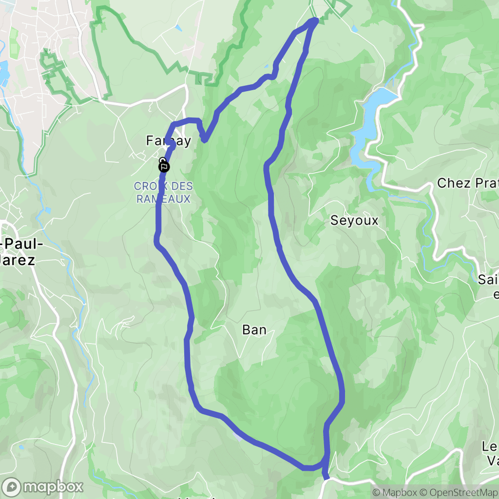 Farnay : carte du parcours de randonnée - France