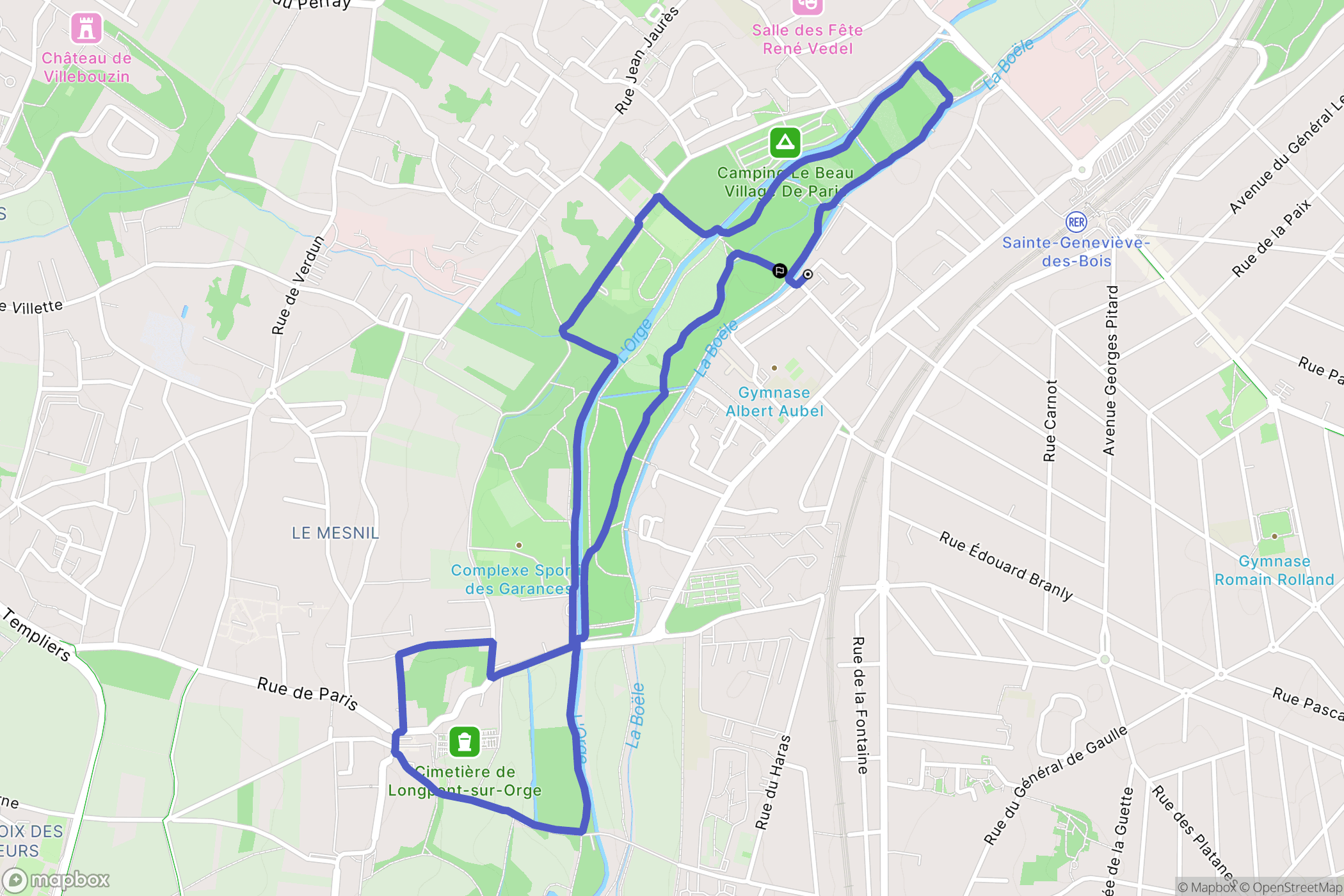 Sainte-Geneviève-des-Bois : carte du parcours de randonnée - France