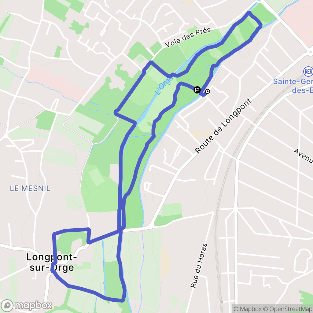 Sainte-Geneviève-des-Bois : carte du parcours de randonnée - France