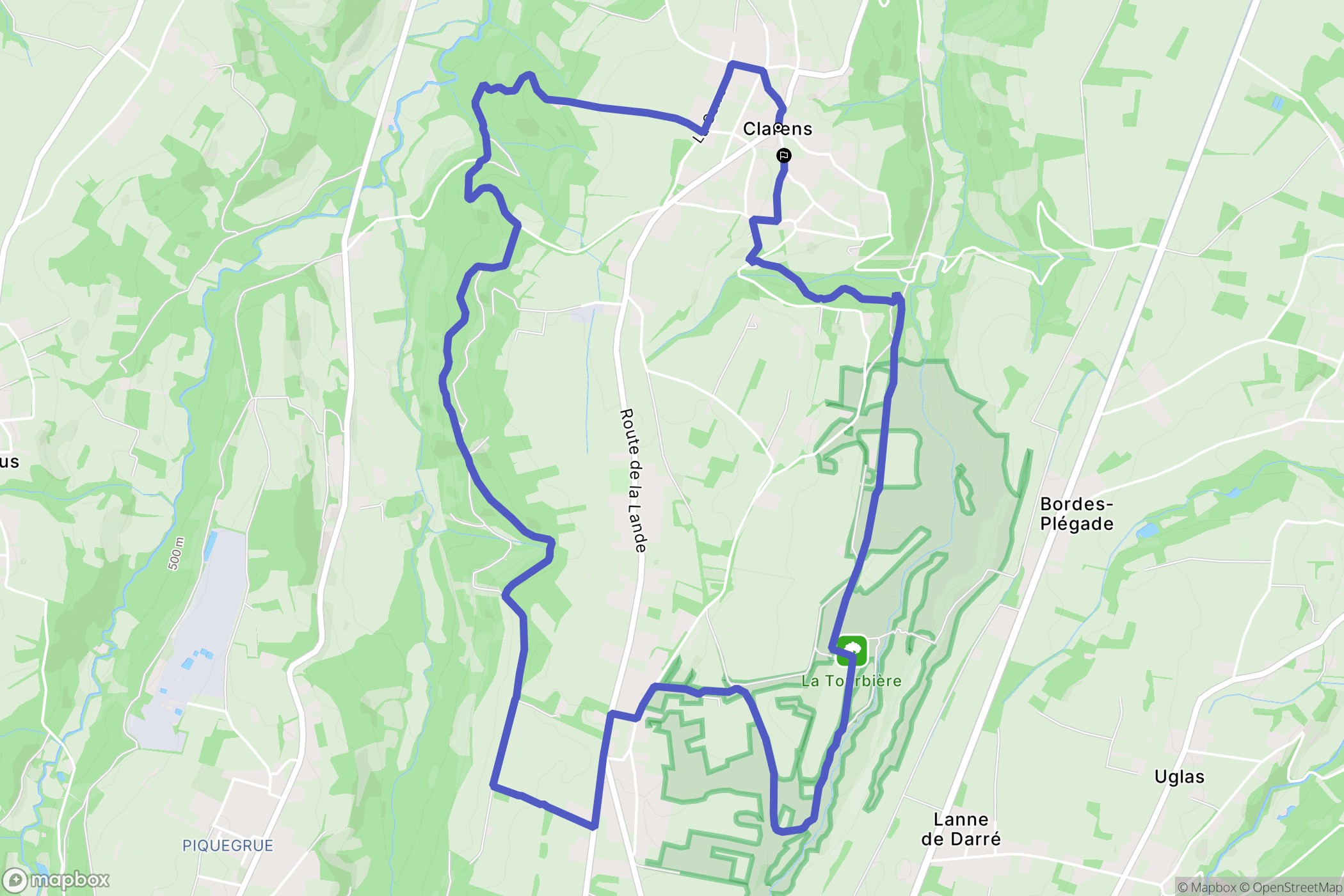 Clarens : carte du parcours de randonnée - France