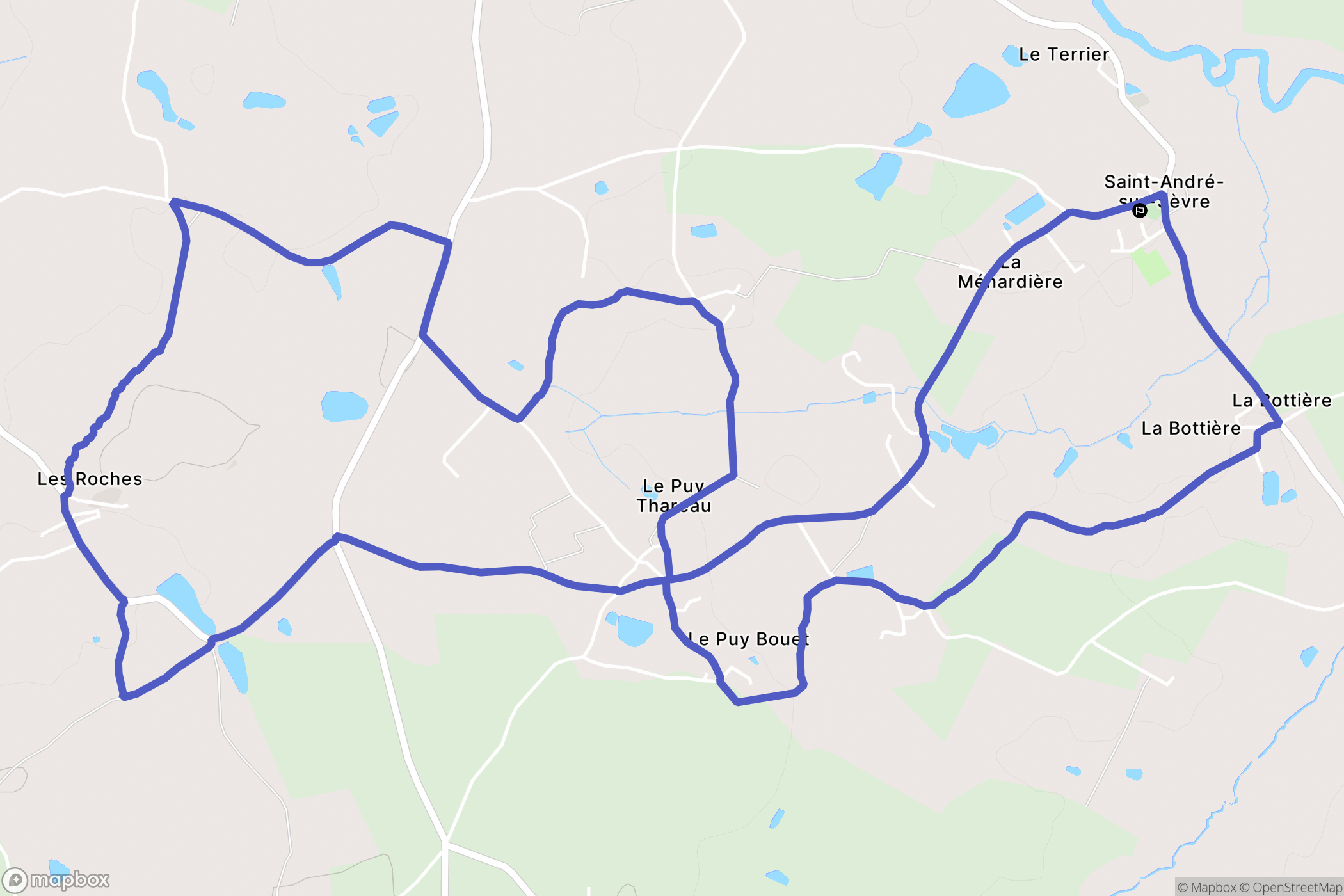 Saint-André-sur-Sèvre : carte du parcours de randonnée - France