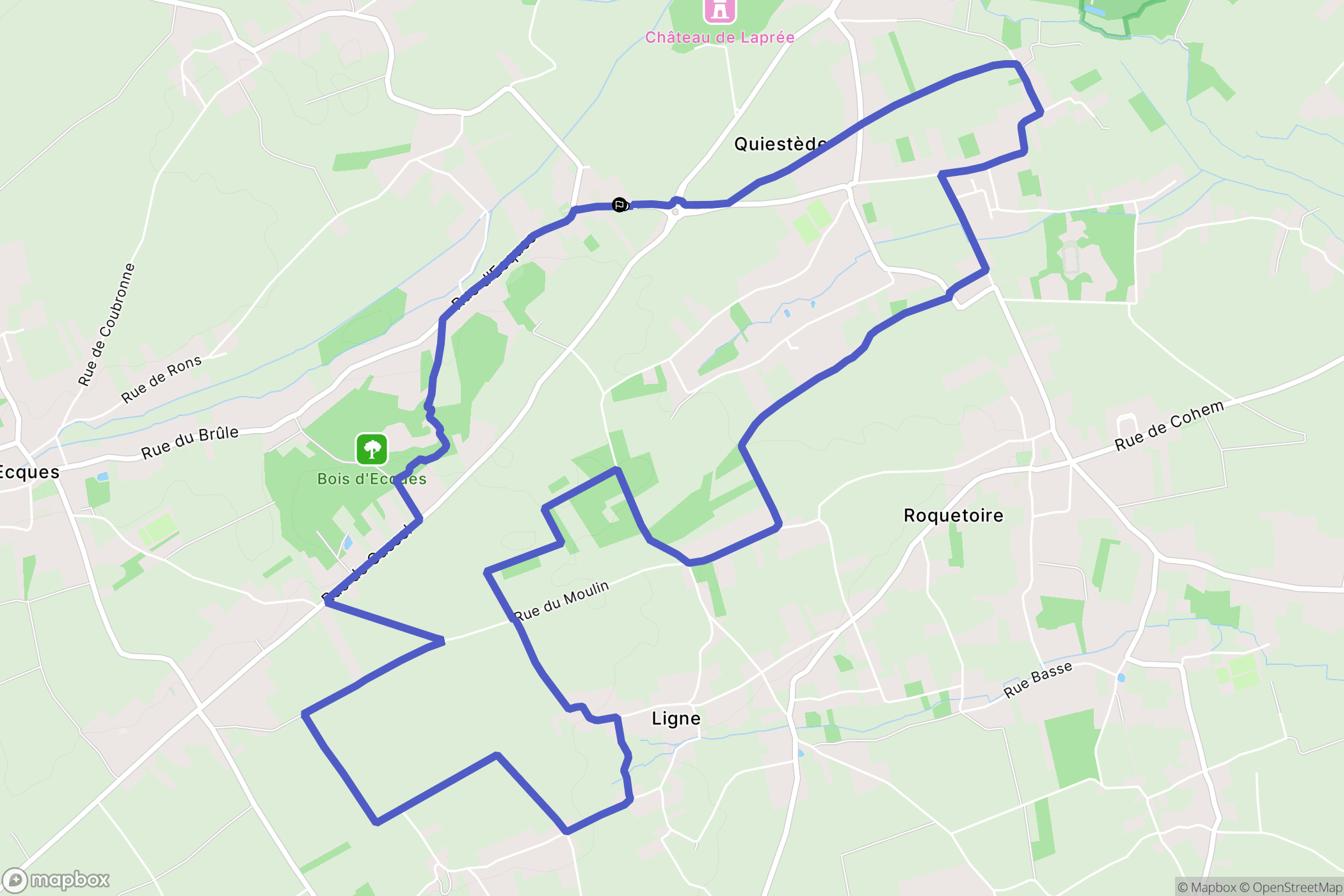 Quiestéde : carte du parcours de randonnée - France