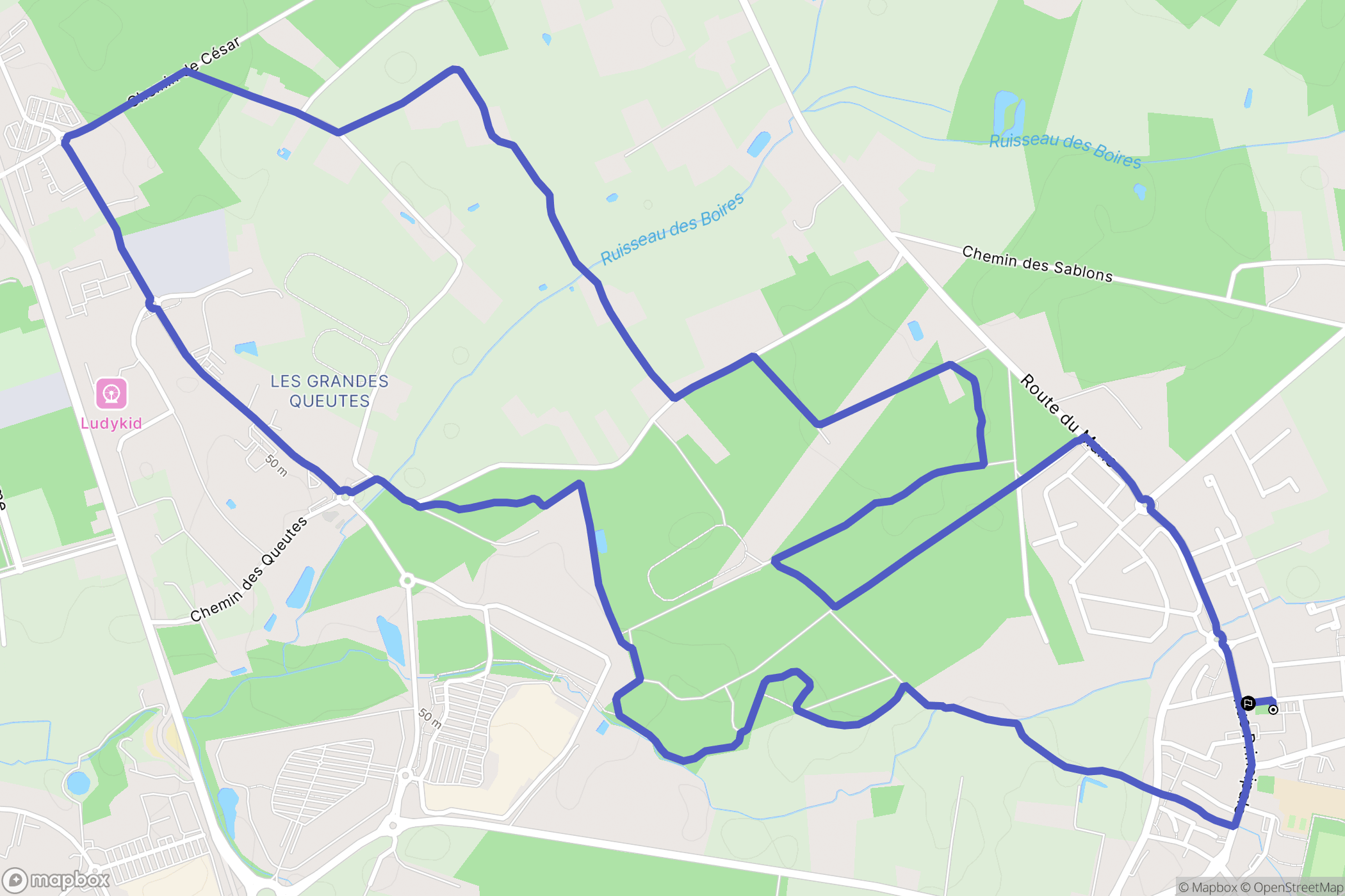 Ruaudin : carte du parcours de randonnée - France
