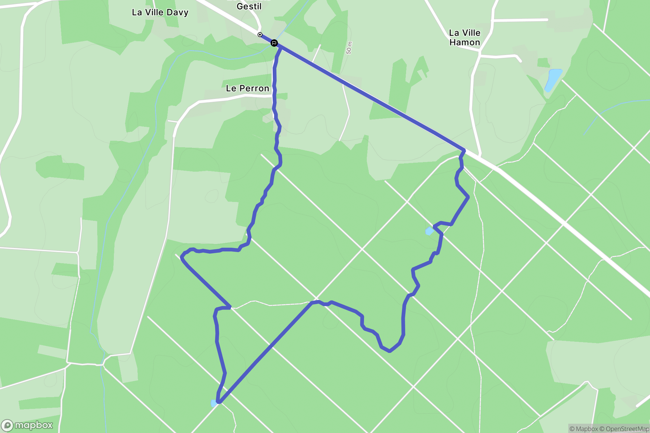 Saint-Hélen : carte du parcours de randonnée - France