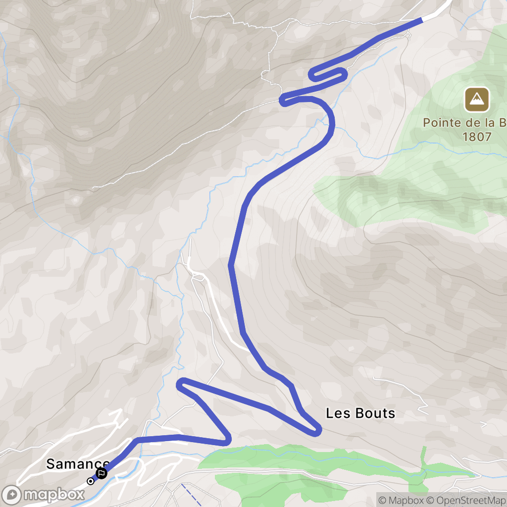 Le Grand-Bornand : carte du parcours de randonnée - France