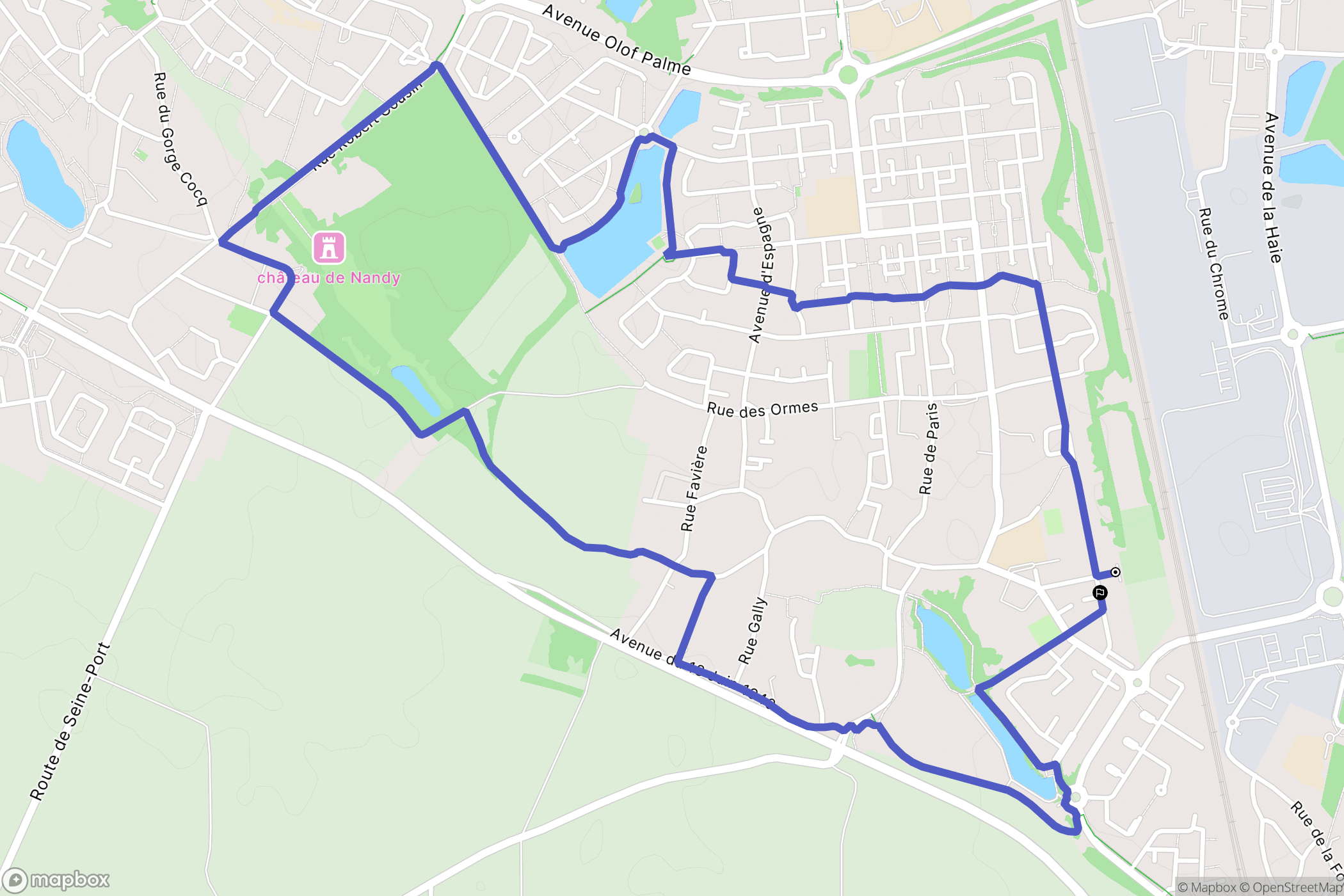 Savigny-le-Temple : carte du parcours de randonnée - France