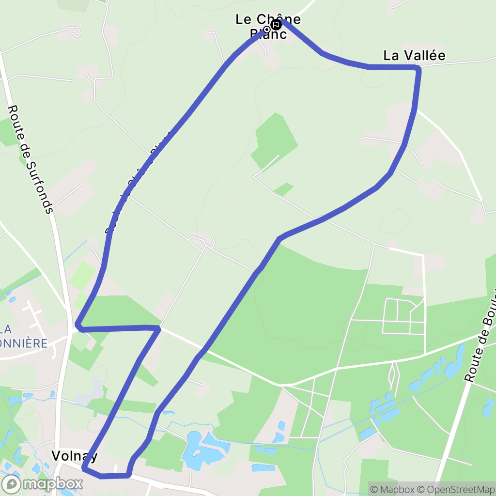 Volnay : carte du parcours de randonnée - France