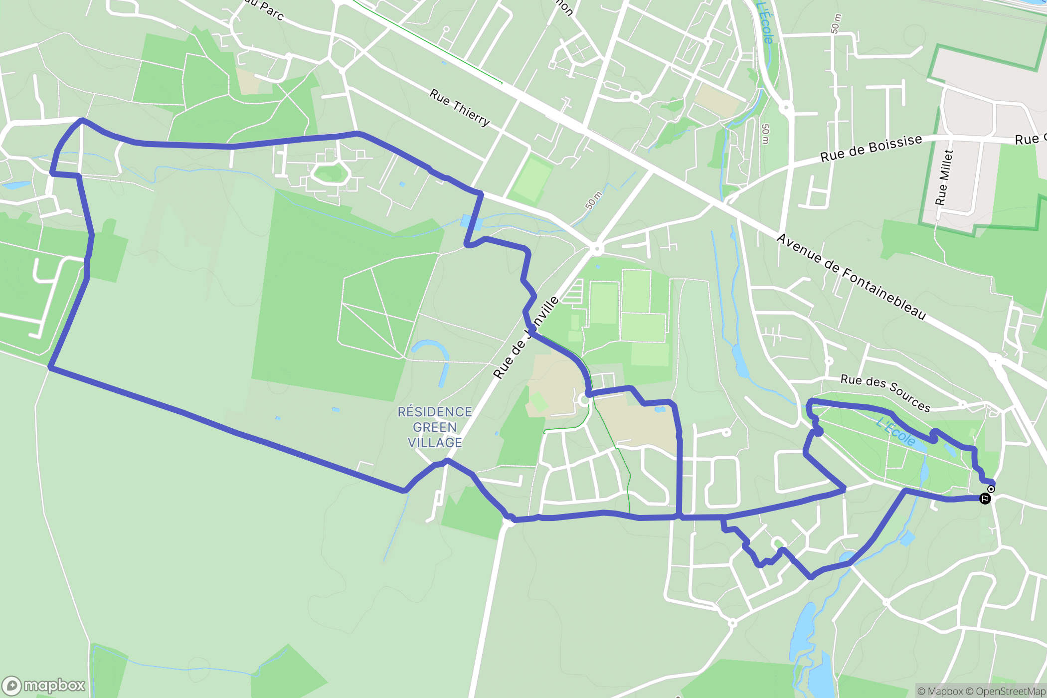 Pringy : carte du parcours de randonnée - France