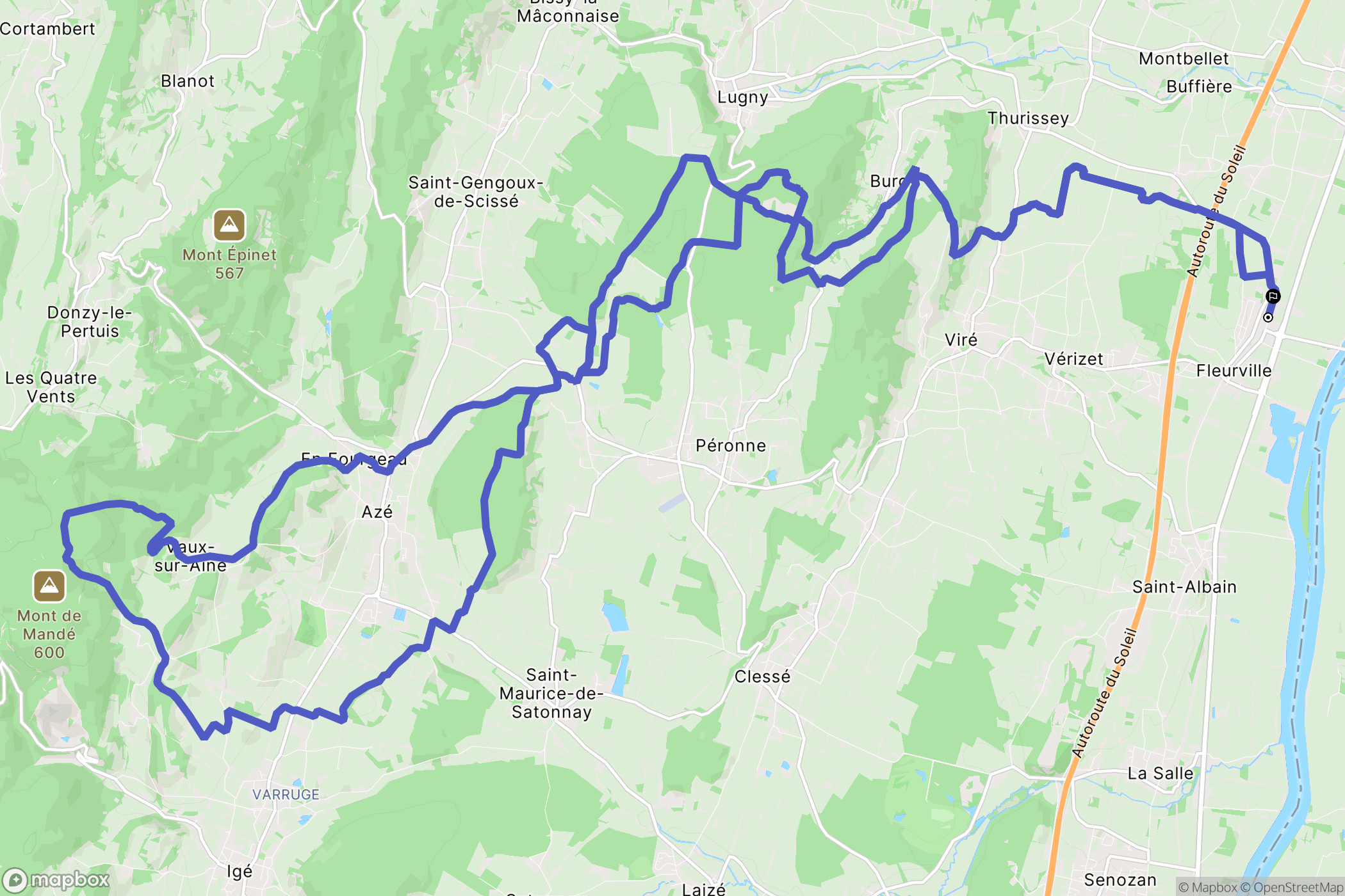 Fleurville : carte du parcours de randonnée - France