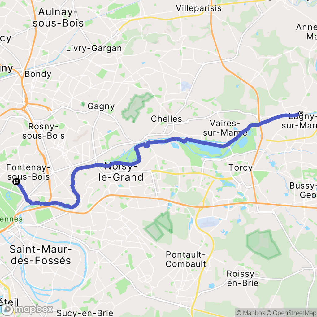 Pomponne : carte du parcours de randonnée - France