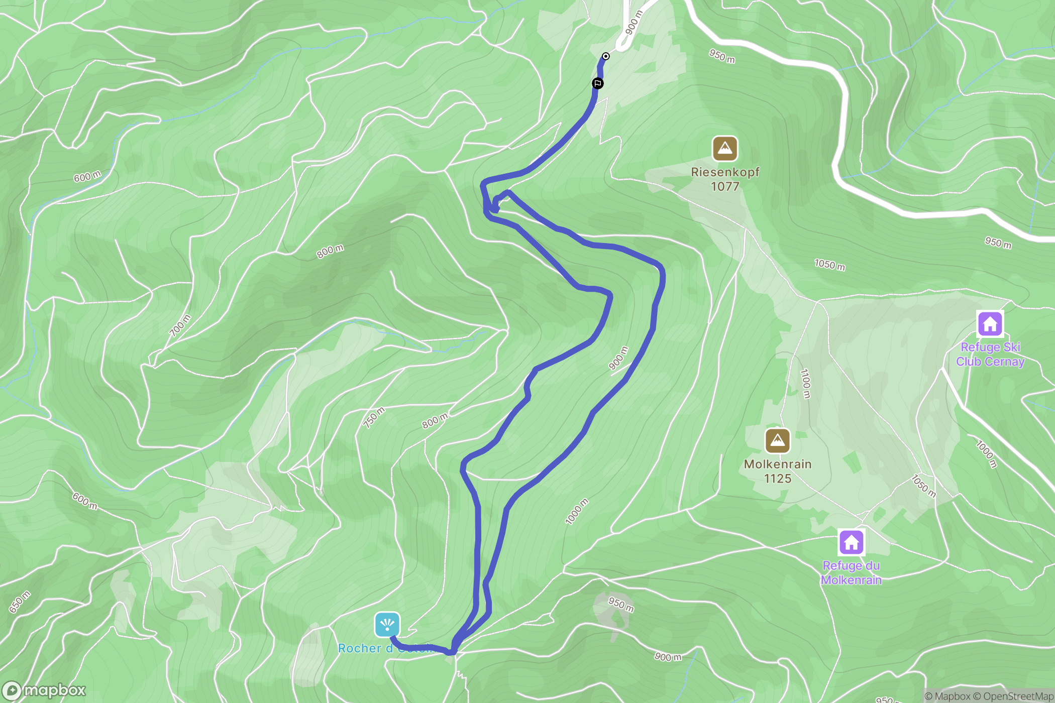 Willer-sur-Thur : carte du parcours de randonnée - France