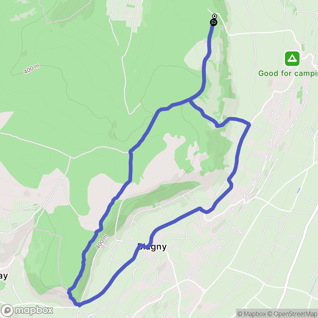 Meursault : carte du parcours de randonnée - France