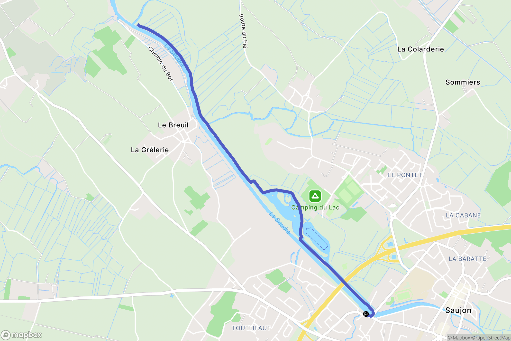 Saujon : carte du parcours de randonnée - France