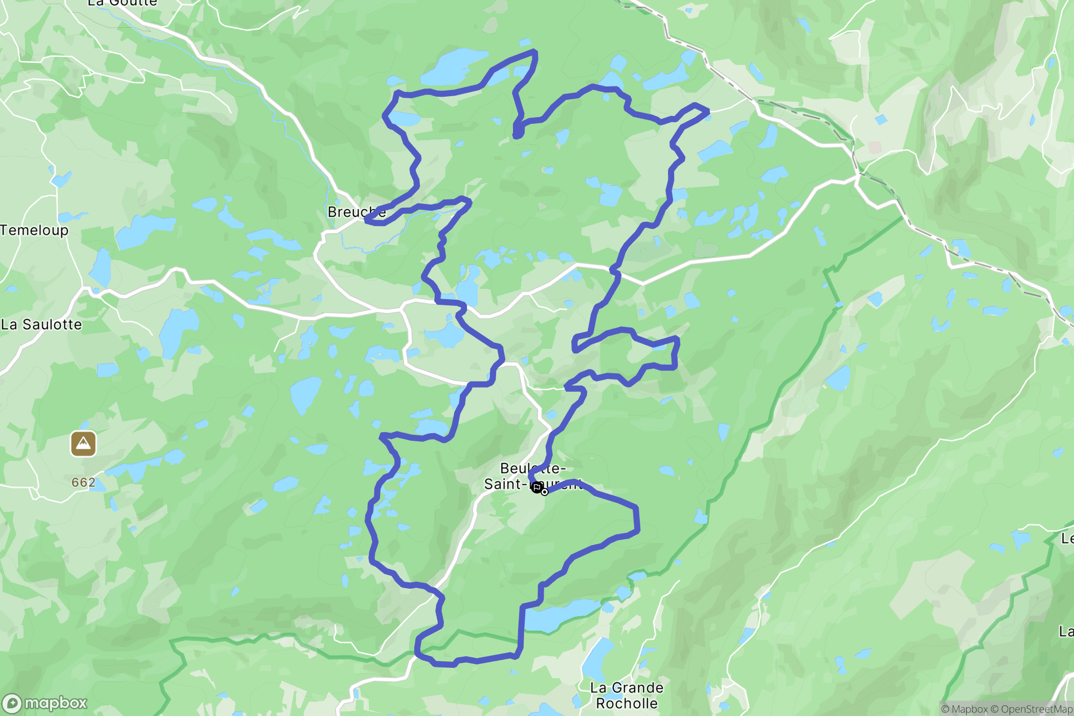 Beulotte-Saint-Laurent : carte du parcours de randonnée - France
