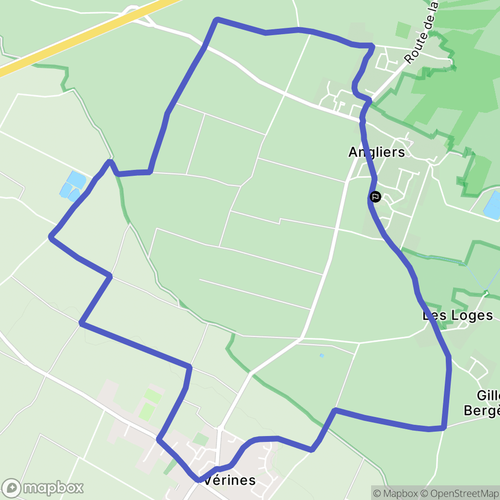Angliers : carte du parcours de randonnée - France