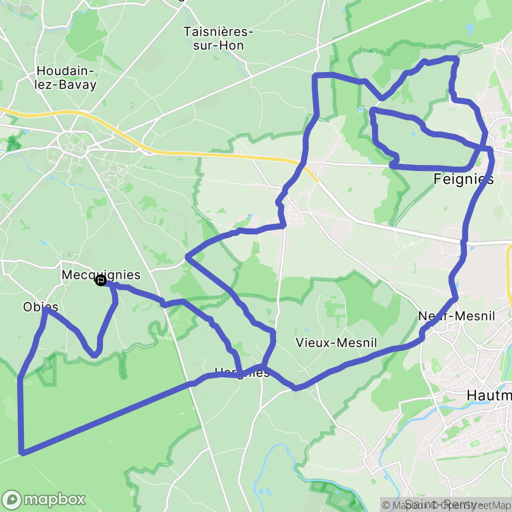Mecquignies : carte du parcours de randonnée - France