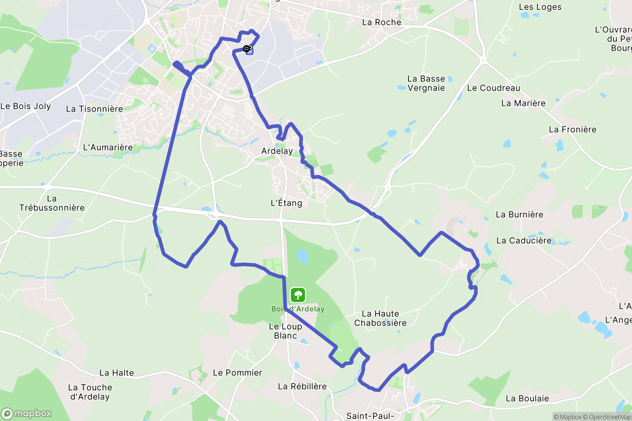 Les Herbiers : carte du parcours de randonnée - France