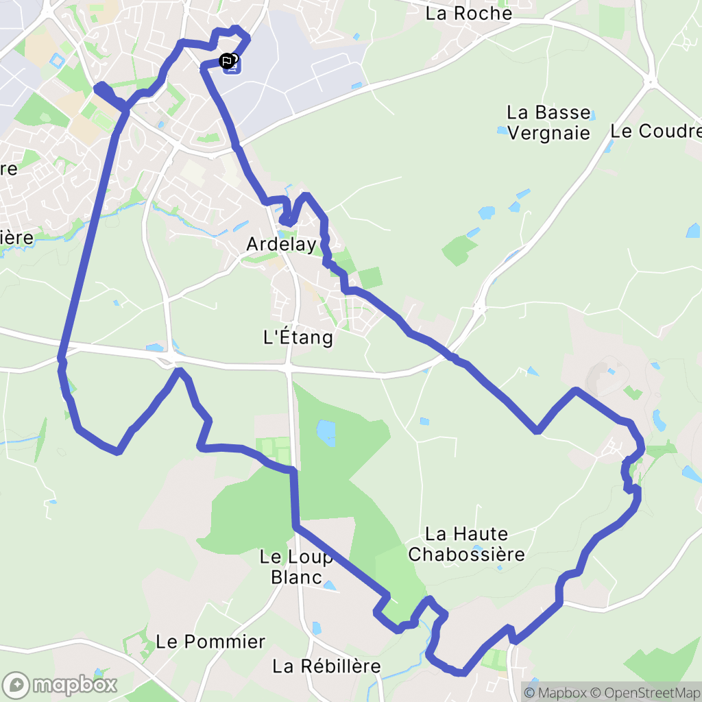 Les Herbiers : carte du parcours de randonnée - France