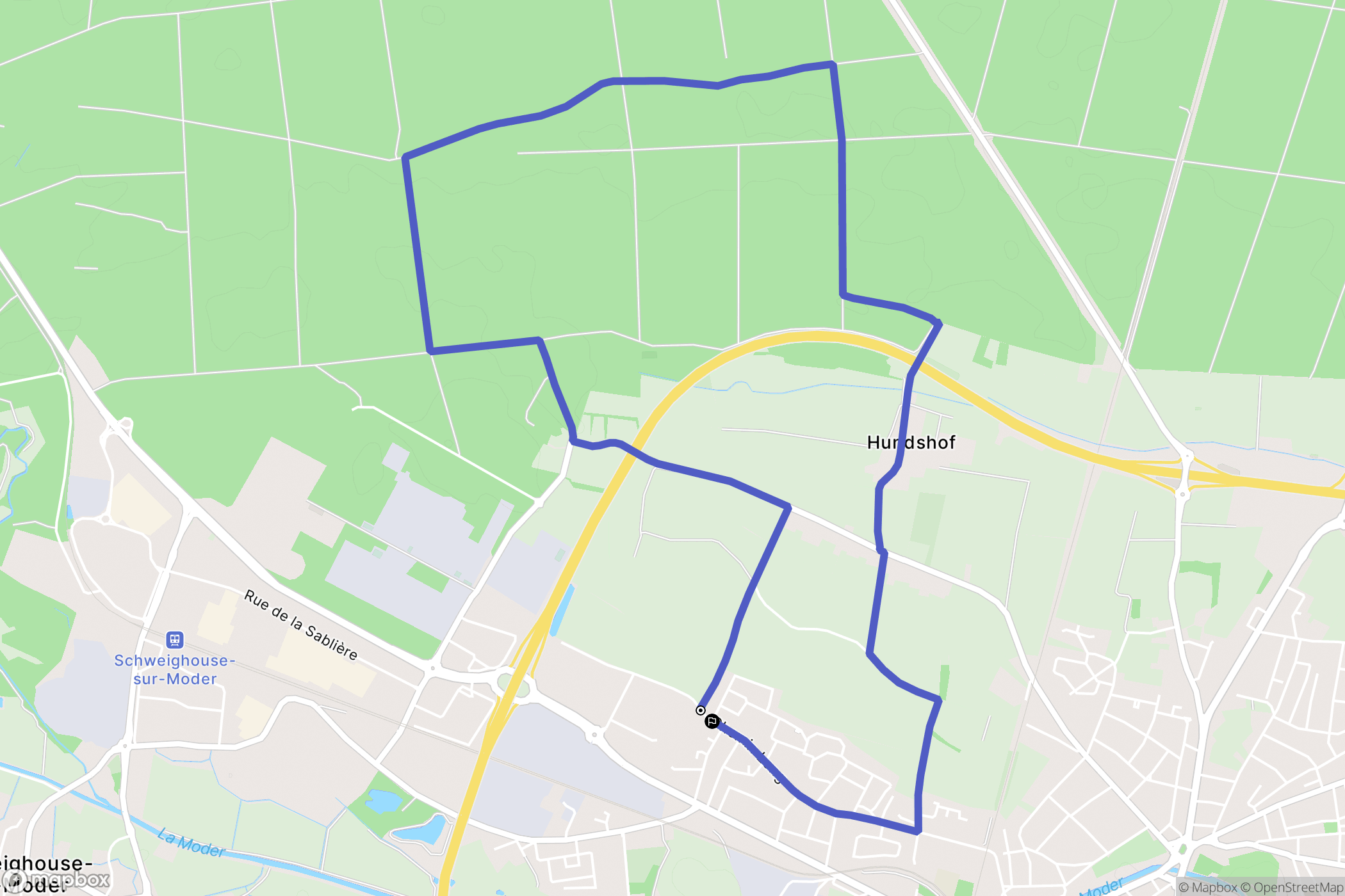 Haguenau : carte du parcours de randonnée - France