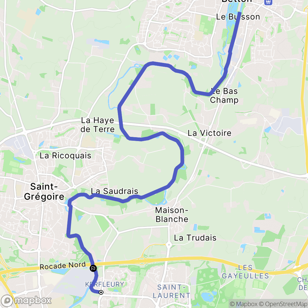 Saint-Grégoire : carte du parcours de randonnée - France