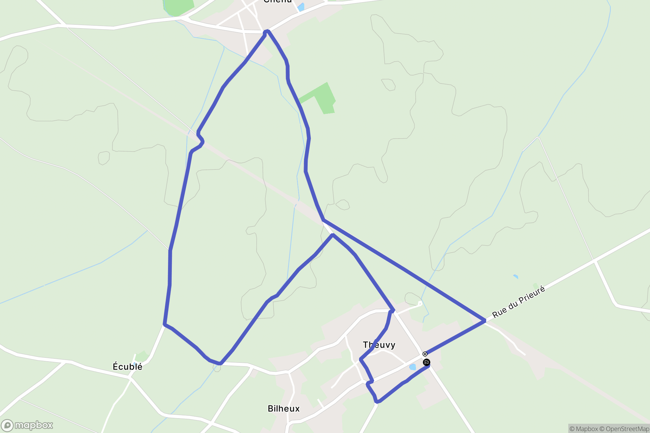 Tremblay-les-Villages : carte du parcours de randonnée - France