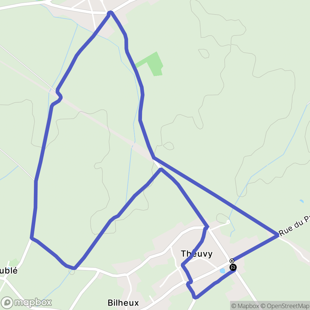 Tremblay-les-Villages : carte du parcours de randonnée - France