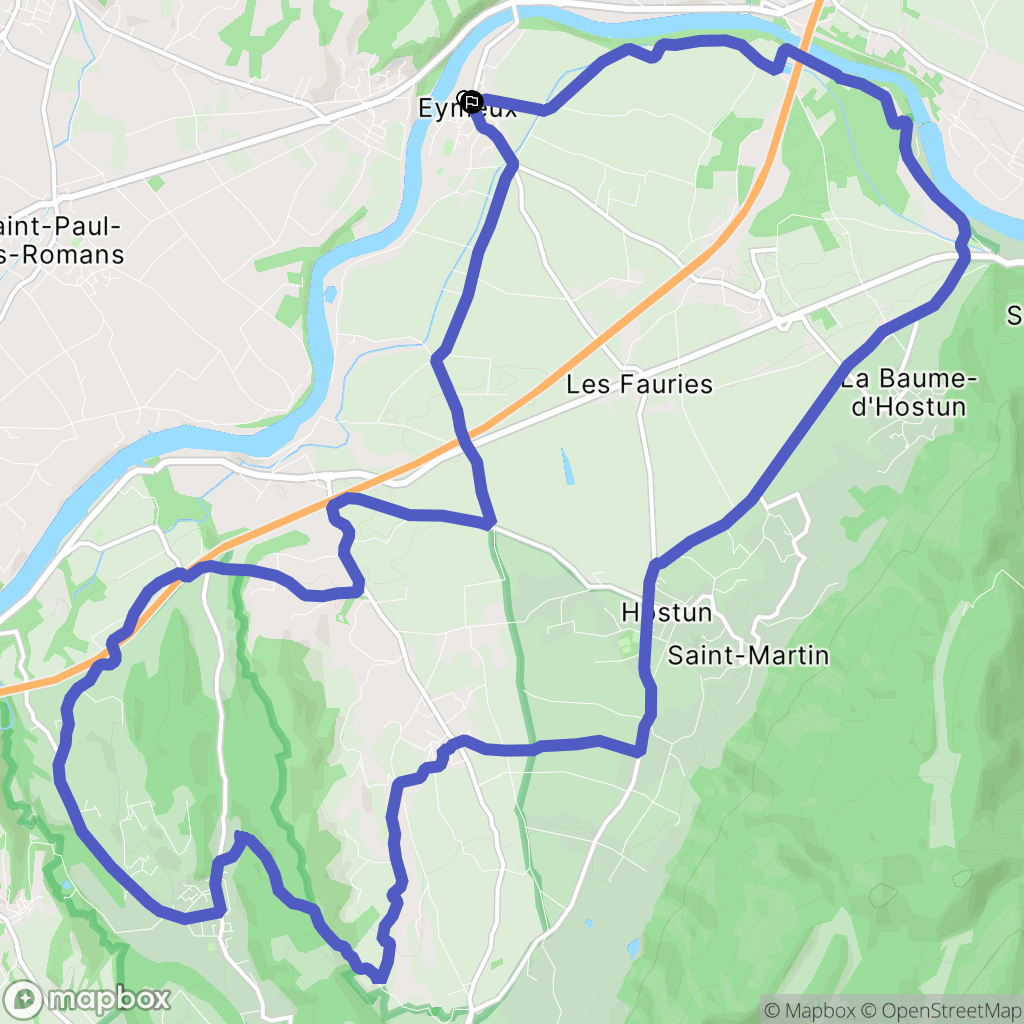 Eymeux : carte du parcours de randonnée - France