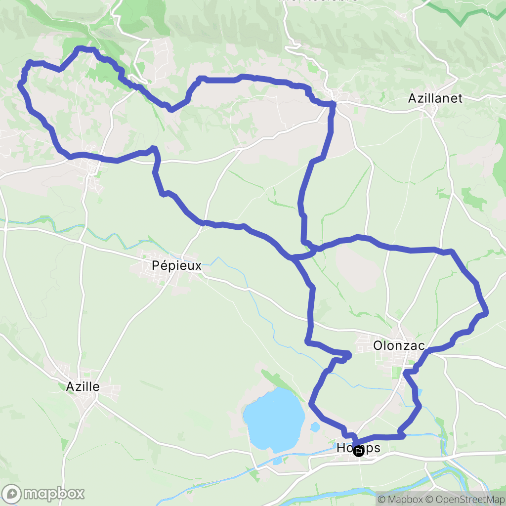 Homps : carte du parcours de randonnée - France