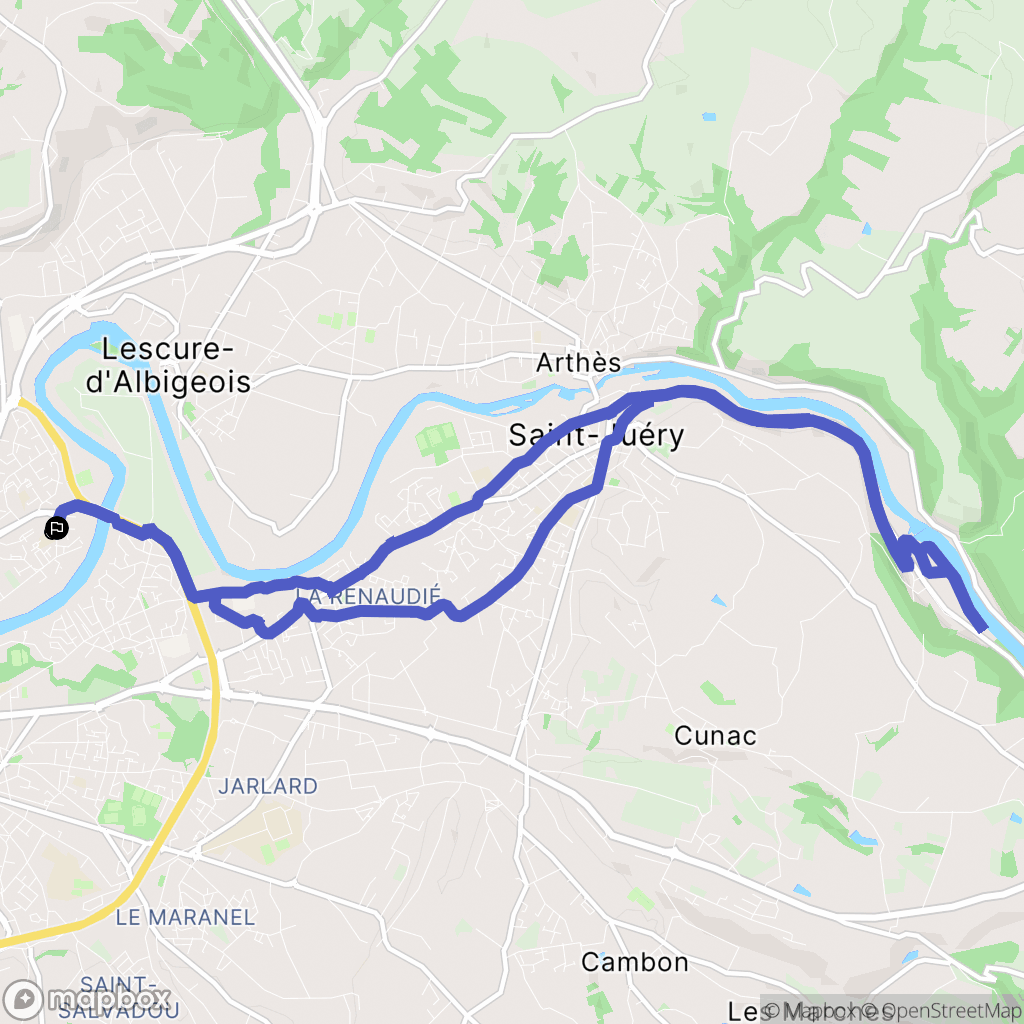Albi : carte du parcours de randonnée - France