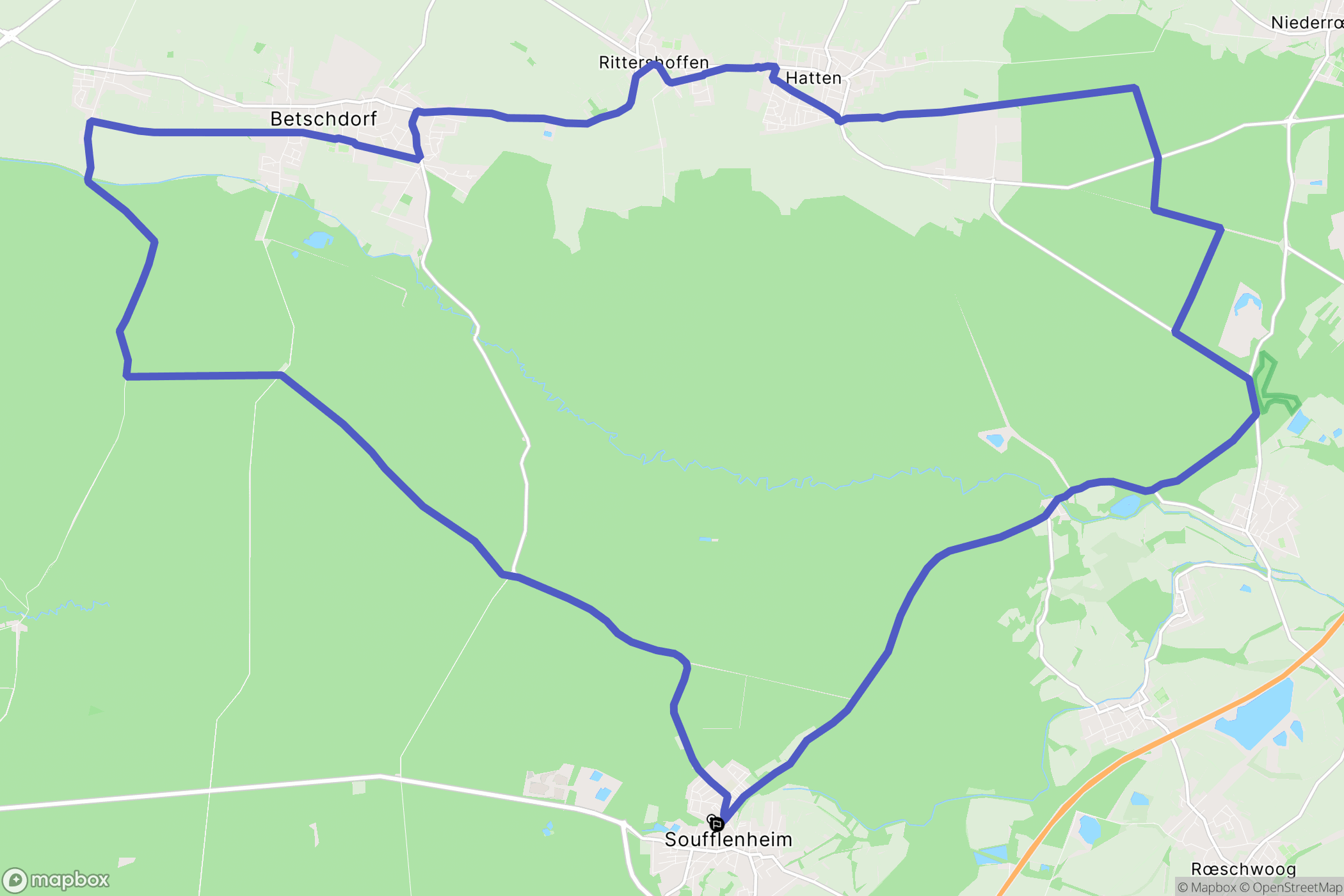 Soufflenheim : carte du parcours de randonnée - France