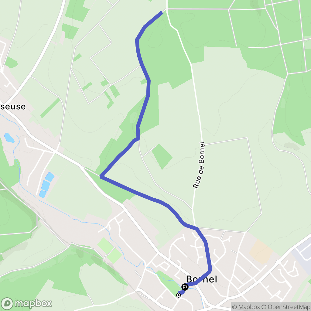 Bornel : carte du parcours de randonnée - France