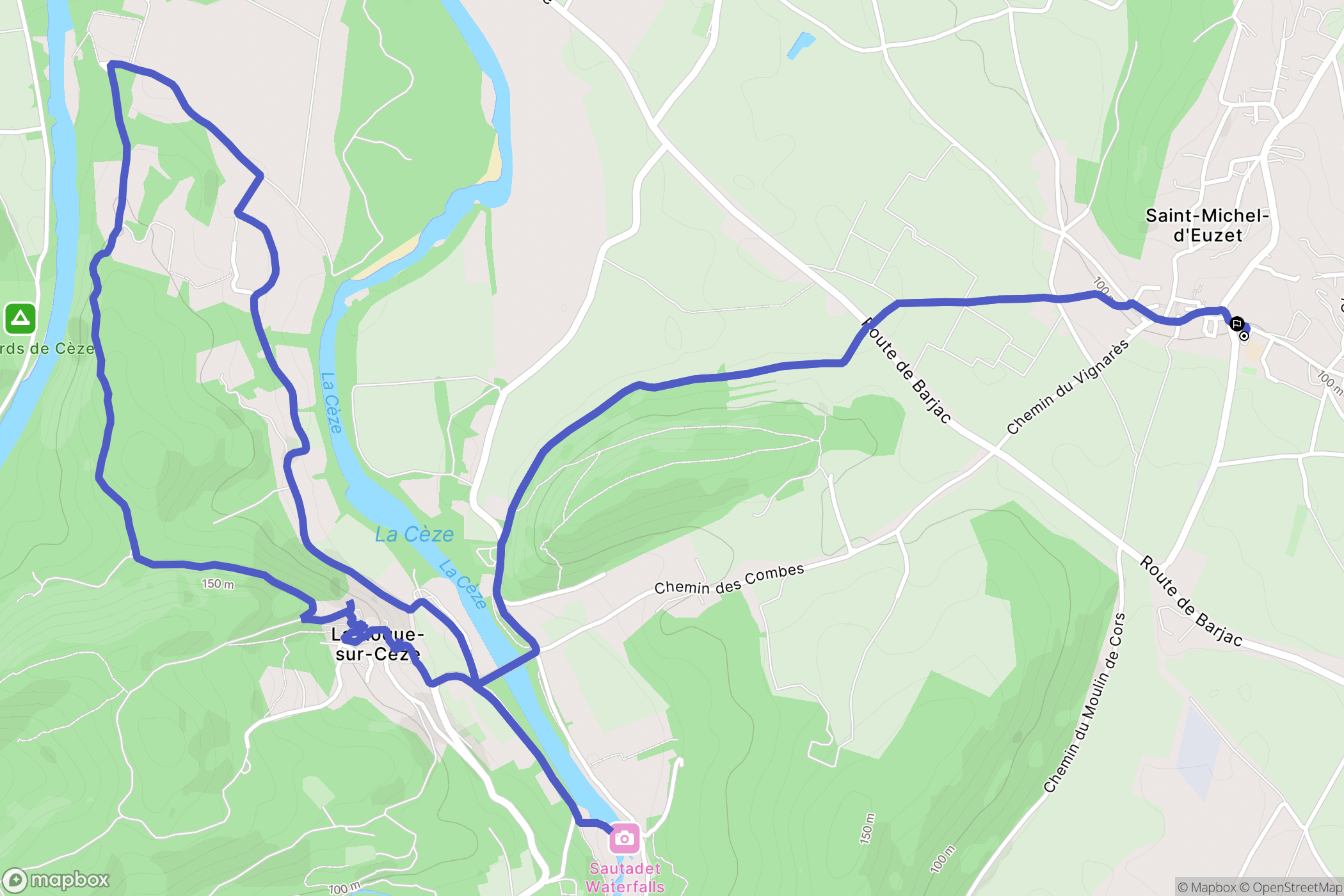 Saint-Michel-d'Euzet : carte du parcours de randonnée - France