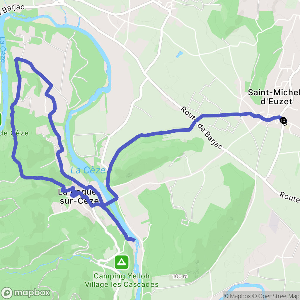 Saint-Michel-d'Euzet : carte du parcours de randonnée - France